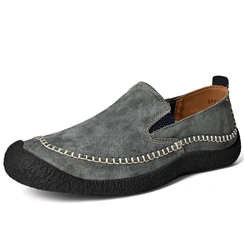 Herren Freizeitschuhe Sneakers Wildleder Leder Slipper Flache Fahrerschuhe