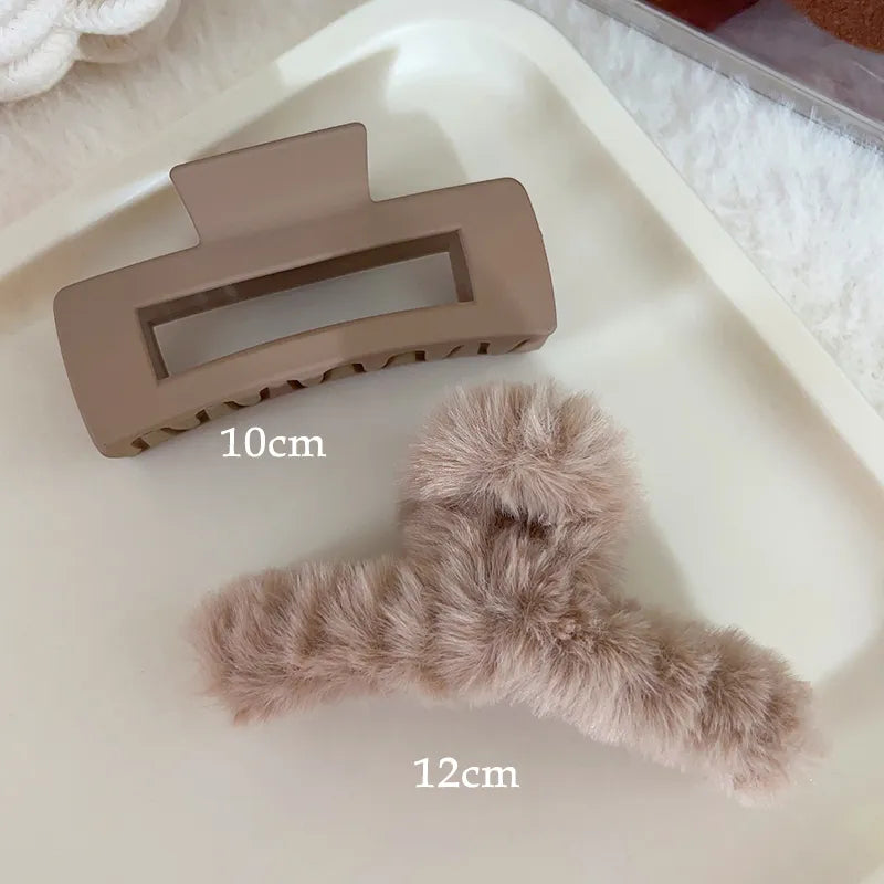 Kopfbedeckung Set Neue Damenmode Krallenclip Kaffee Schwarz Acryl Große Haarklammer Koreanisch Für Mädchen Clip Barrette Haarschmuck