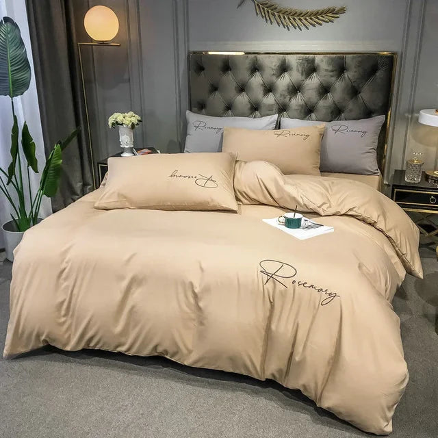 EmbroiLux Bettwäsche - Elegante Luxus Bettbezug mit Stickdesign