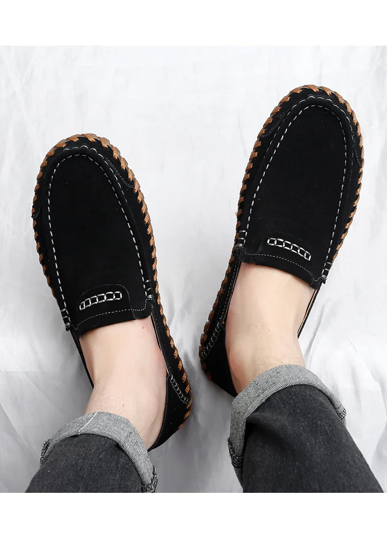 Goldene Setzlinge Freizeit Schuhe Herren Partystiefel Kuh Wildleder Leder Driving Flats Leichtgewicht Freizeit Sozial Mokassin