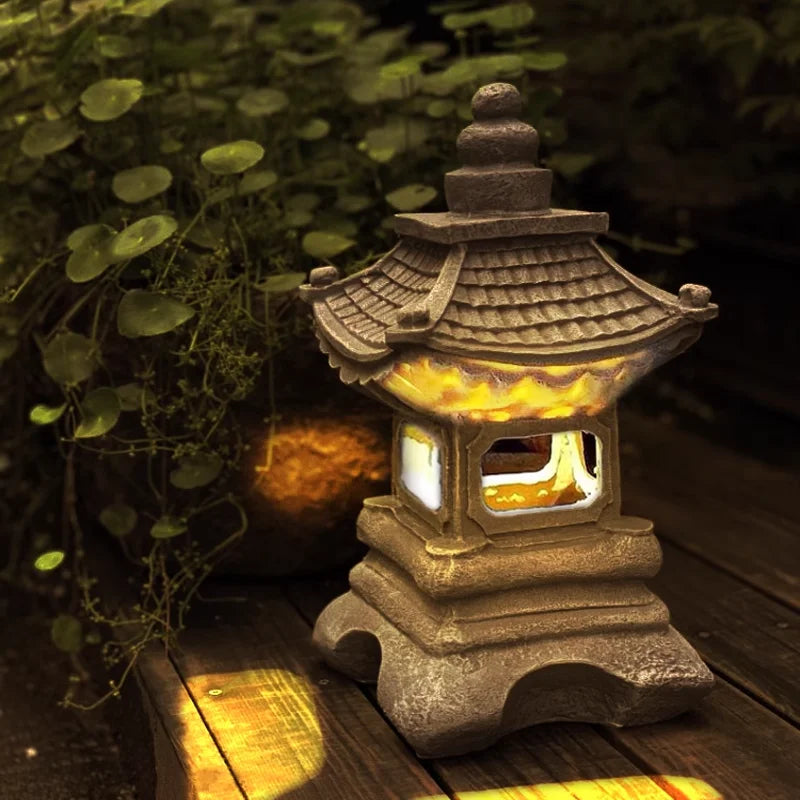 Japanische Gartenlaterne – Wetterfeste LED-Außenbeleuchtung für Zen-Gärten