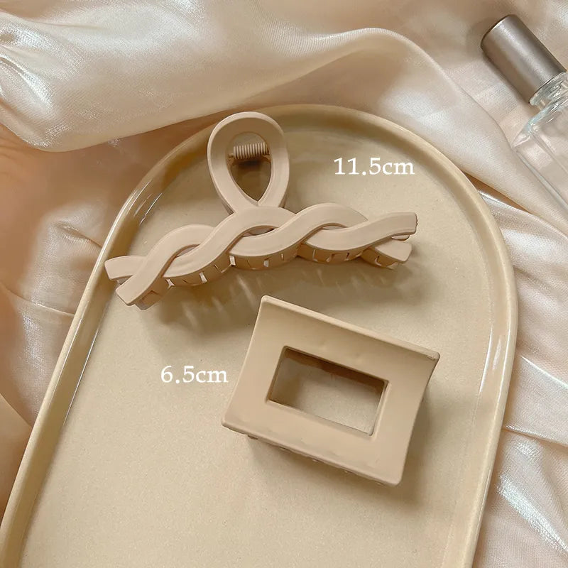 Kopfbedeckung Set Neue Damenmode Krallenclip Kaffee Schwarz Acryl Große Haarklammer Koreanisch Für Mädchen Clip Barrette Haarschmuck