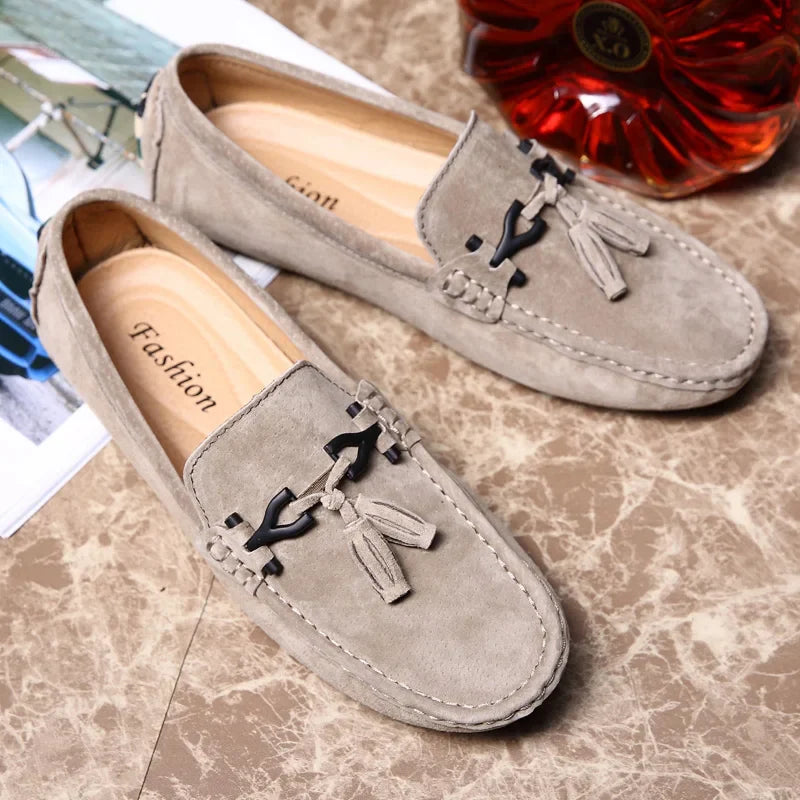 Quasten Loafer Herren Wildleder Luxus Schuhe Freizeit Slip-On Mokassin Fahren
