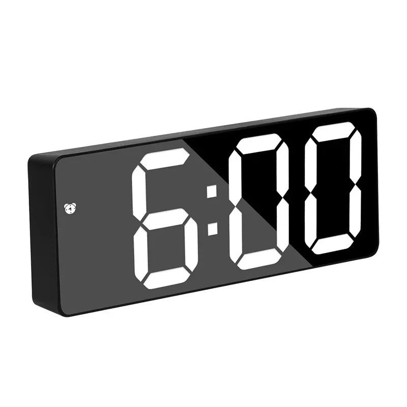 Moderner Elektronischer Spiegelwecker mit LED-Anzeige, Alarmfunktion und Temperaturanzeige – Stilvolle Digitaluhr für Schlafzimmer und Büro