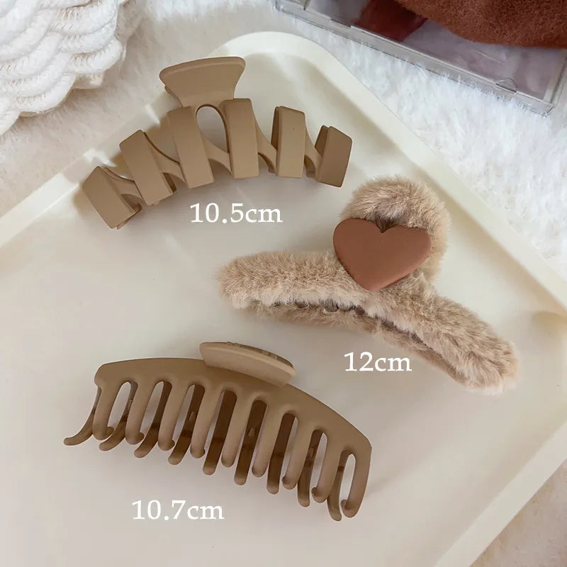 Kopfbedeckung Set Neue Damenmode Krallenclip Kaffee Schwarz Acryl Große Haarklammer Koreanisch Für Mädchen Clip Barrette Haarschmuck