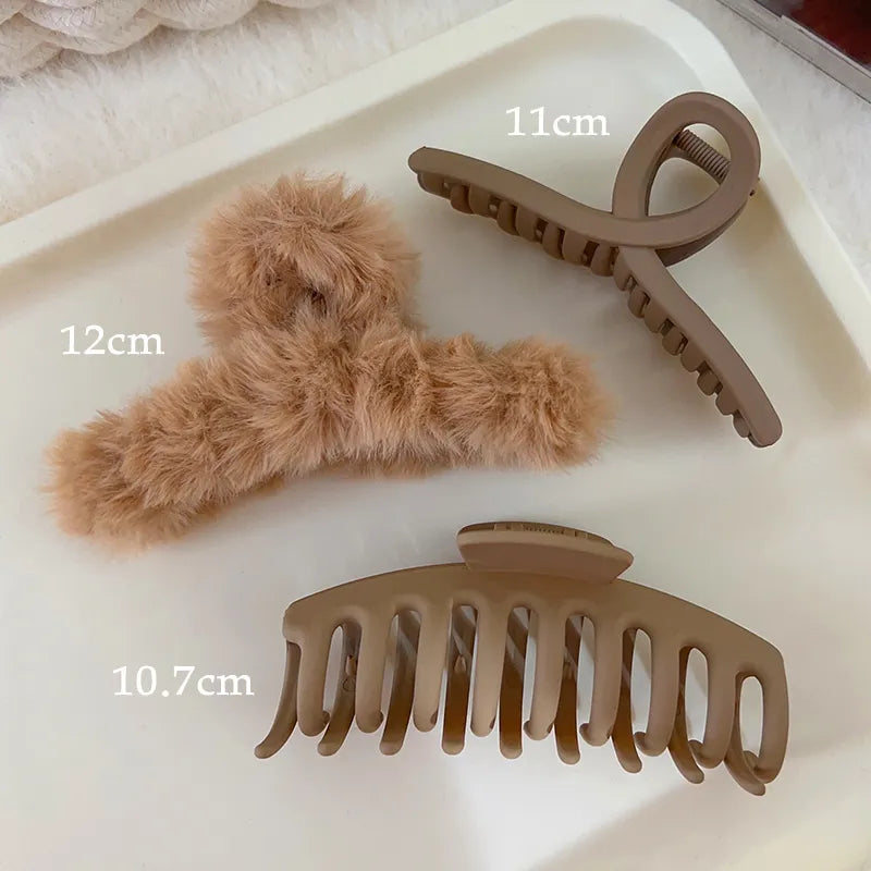 Kopfbedeckung Set Neue Damenmode Krallenclip Kaffee Schwarz Acryl Große Haarklammer Koreanisch Für Mädchen Clip Barrette Haarschmuck
