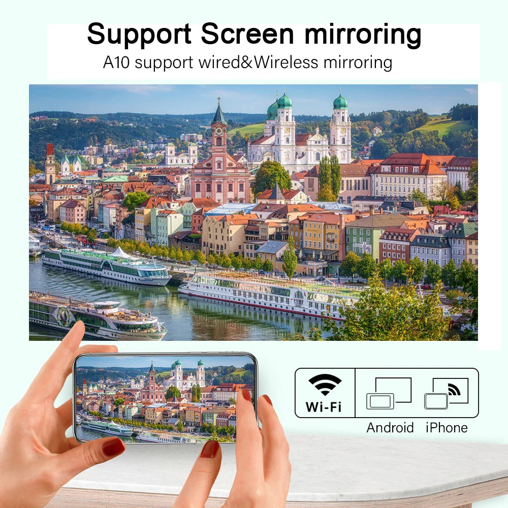 Sandsberg | A10 LED Mini 3D Projektor 4K 1080P Heimkino HDMI Smart TV
