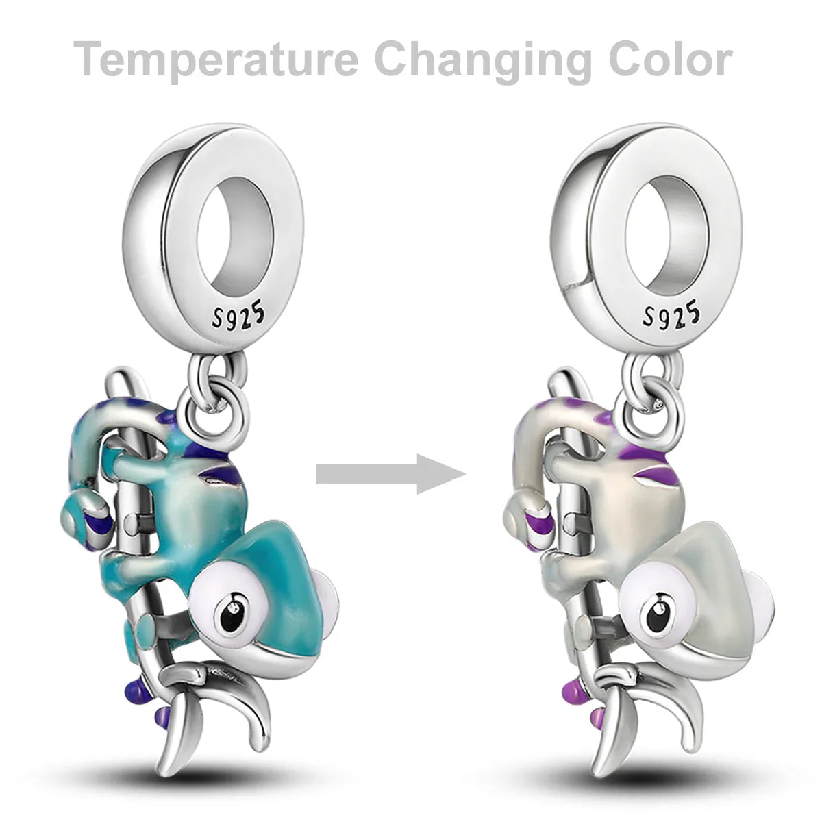 925 Silber Goldener Leopard Charms Perlen Bunte Chamäleon Nashorn Löwe Skarabäus Katze Anhänger Passend für Original Pandora Armband Schmuck