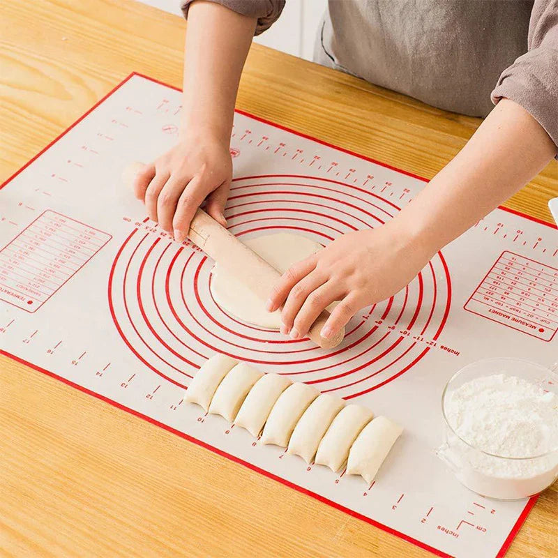 Silikonpad Backmatte: 60/50/40cm Blatt zum Kneten von Teig - Antihaft-Küchenwerkzeug zum Ausrollen von Pizza und großem Teig