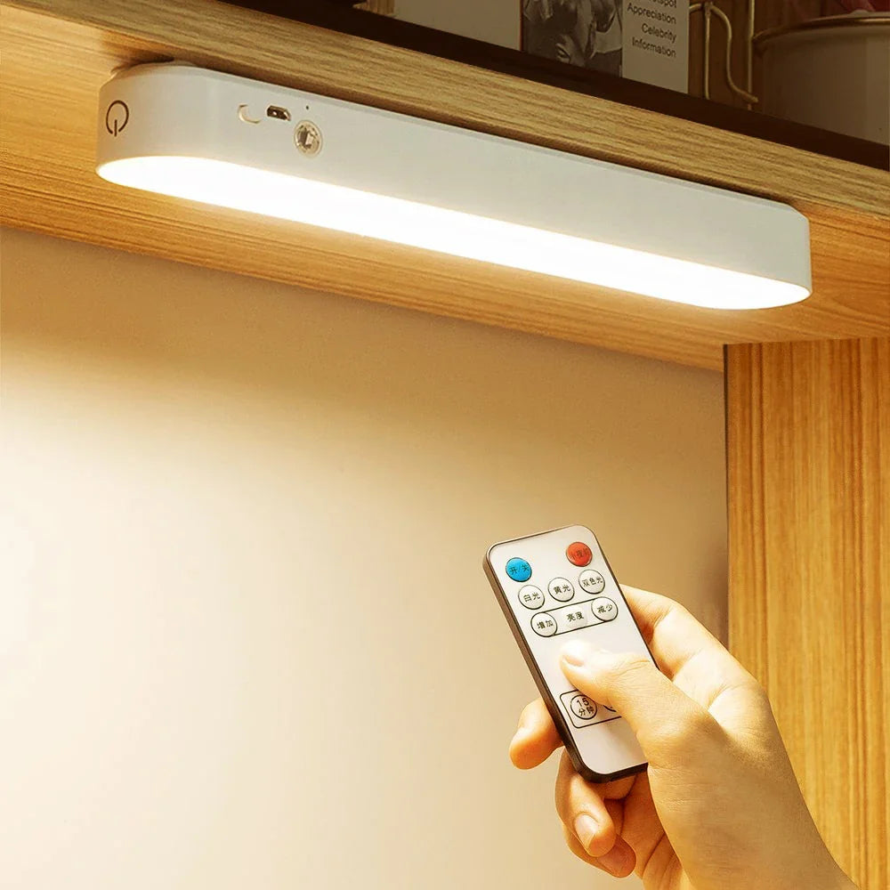 USB wiederaufladbare LED Schreibtischlampe – Magnetisches Dimm-Nachtlicht mit Augenschutz für Büro, Studium und Schlafzimmer, Fernbedienung, 3 Farbtemperaturen