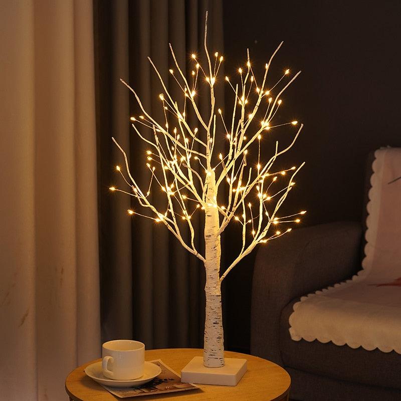 Elegante Birken LED Lampe Geldbaum
