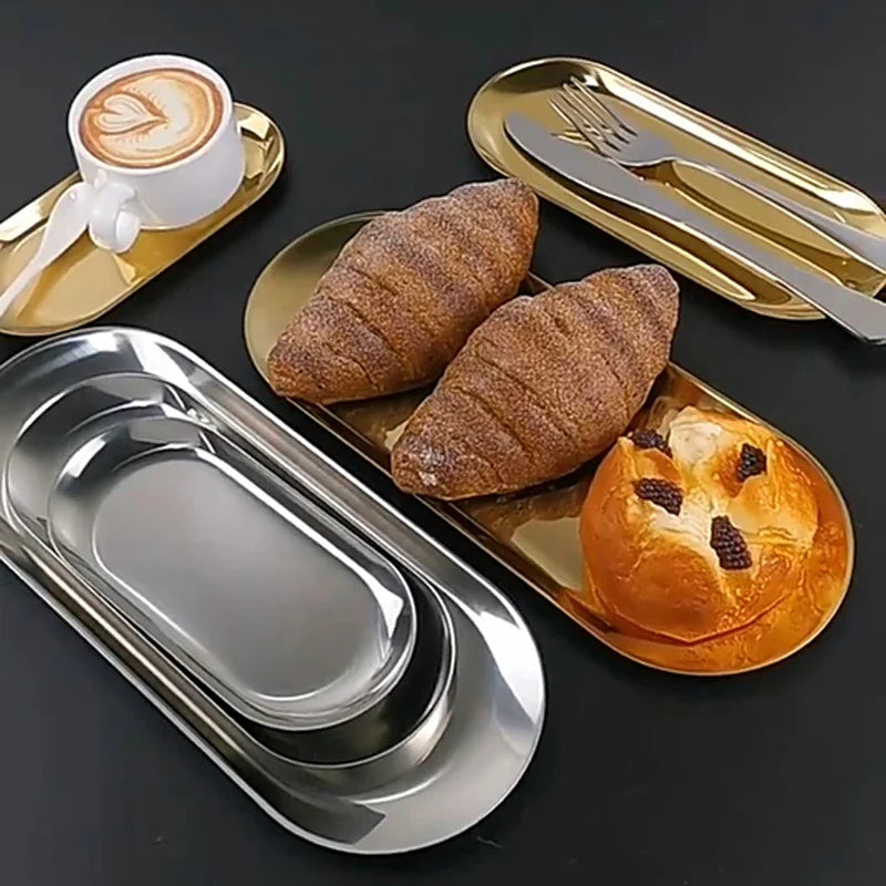 Edelstahl Gold Dessertteller