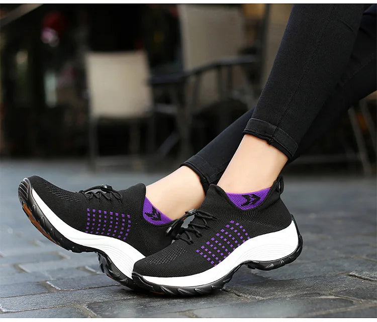 Sneakers Damen Orthopädische Sneakers Damen Plattform Weiß Schwarz Rot Sportschuhe Damen Freizeitschuhe