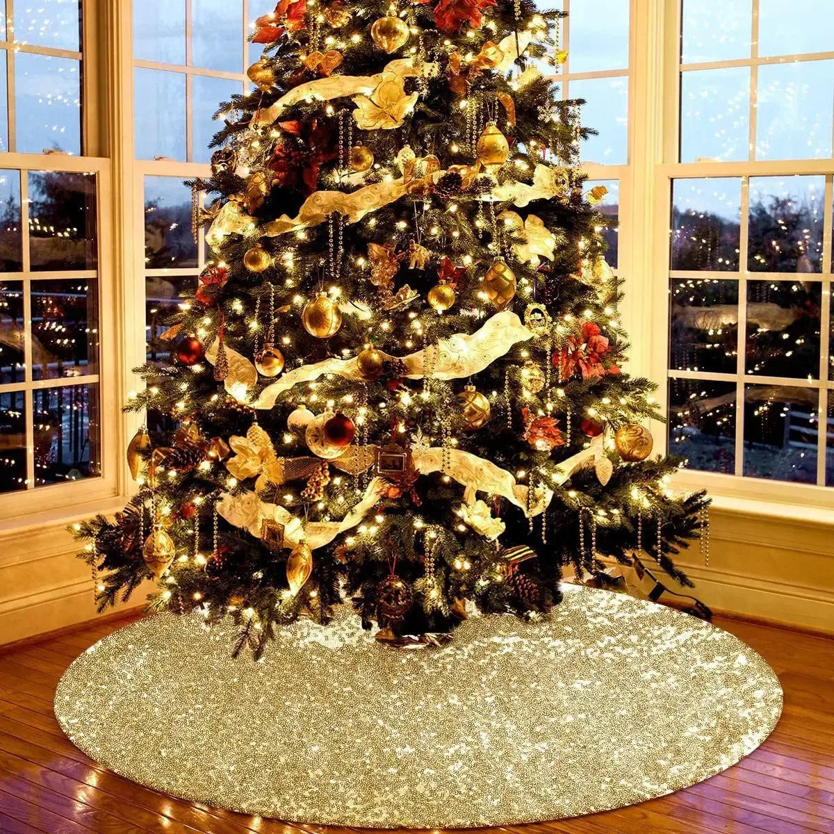 Funkelnde Weihnachtsbaumstämme