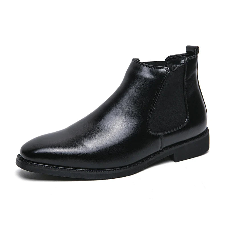 Herren Spitz Chelsea Stiefel Leder Schuhe Schwarz Braun Cowboy Herbst Winter Party Prom Kleid