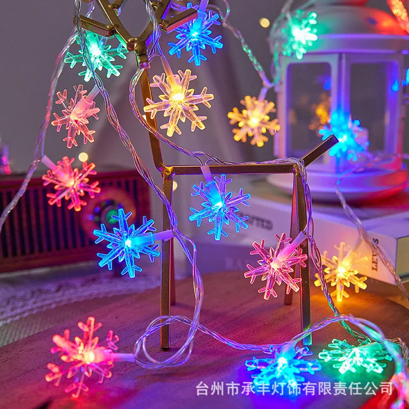 Sandsberg | 1/3/6M LED Schneeflocken Lichterkette Batterie/USB Strom Kupferdraht Girlande Licht Neujahr Garten Hochzeit Wohnzimmer Dekoration