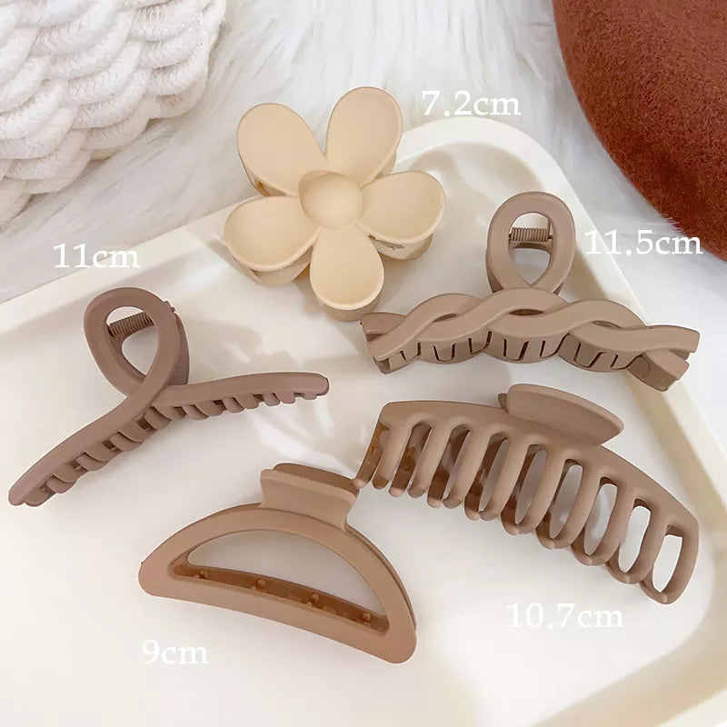 Kopfbedeckung Set Neue Damenmode Krallenclip Kaffee Schwarz Acryl Große Haarklammer Koreanisch Für Mädchen Clip Barrette Haarschmuck