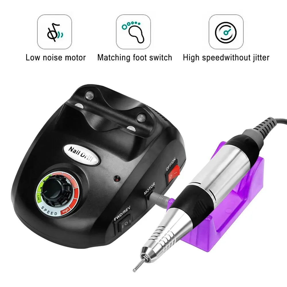 PowerPro | Elektrische Nagelfräser Set | Hohe Geschwindigkeit 35000 U/min
