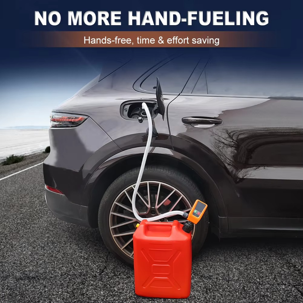 Sandsberg | Erweiterte 3.2GPM Auto-Stopp DC 12V Kraftstoffübertragungspumpe mit Leckschutz & 4-Tank-Adapter