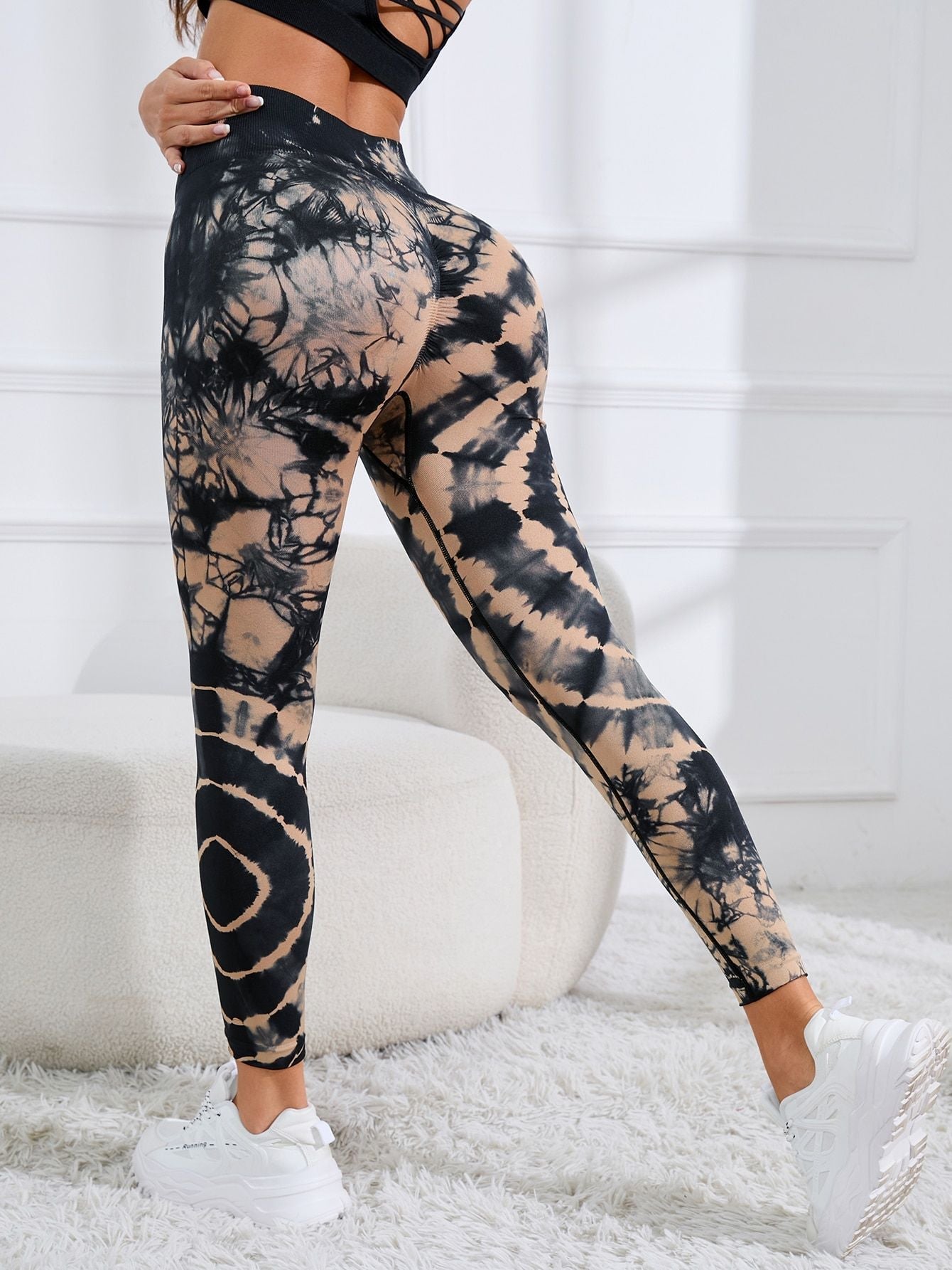 Frauen Druck Nahtlose Hose Leopard Hohe Taille Leggings Dünne Fitness Hose Push-Up Leggings Sporthose Gym Workout Leggings