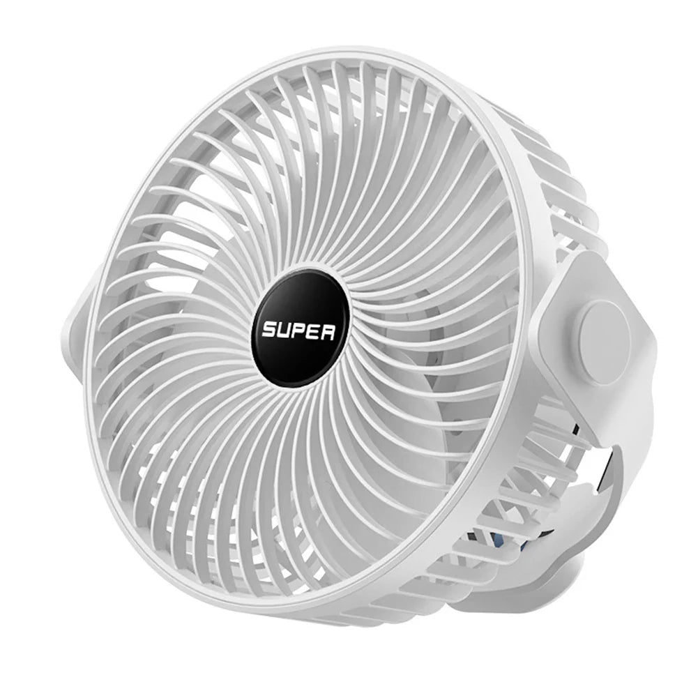 USB wiederaufladbarer Mini Ventilator 360 Rotation 3 Gänge Deckenventilator Tischventilator tragbarer Häng ventlator für Camping Zelt Outdoor Zuhause