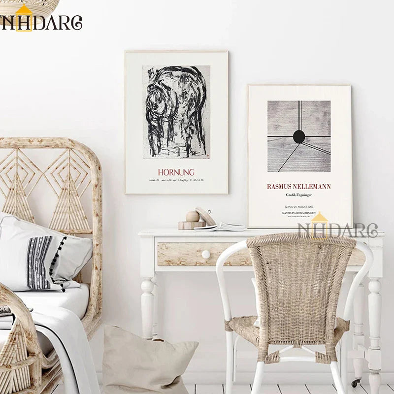 Mittelalterliche Retro-Stil Kollektion Schwarz Weiß Künstler Werke Leinwanddruck Malerei Poster Bild Wandkunst Wohnzimmer Wohnkultur
