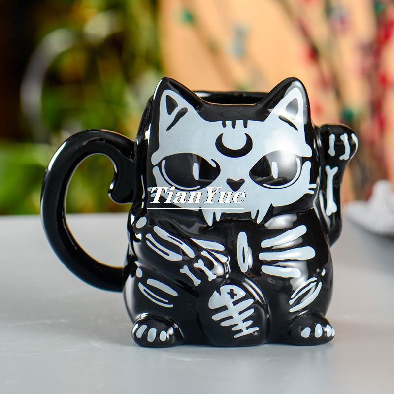 Maneki Neko Skelett Becher