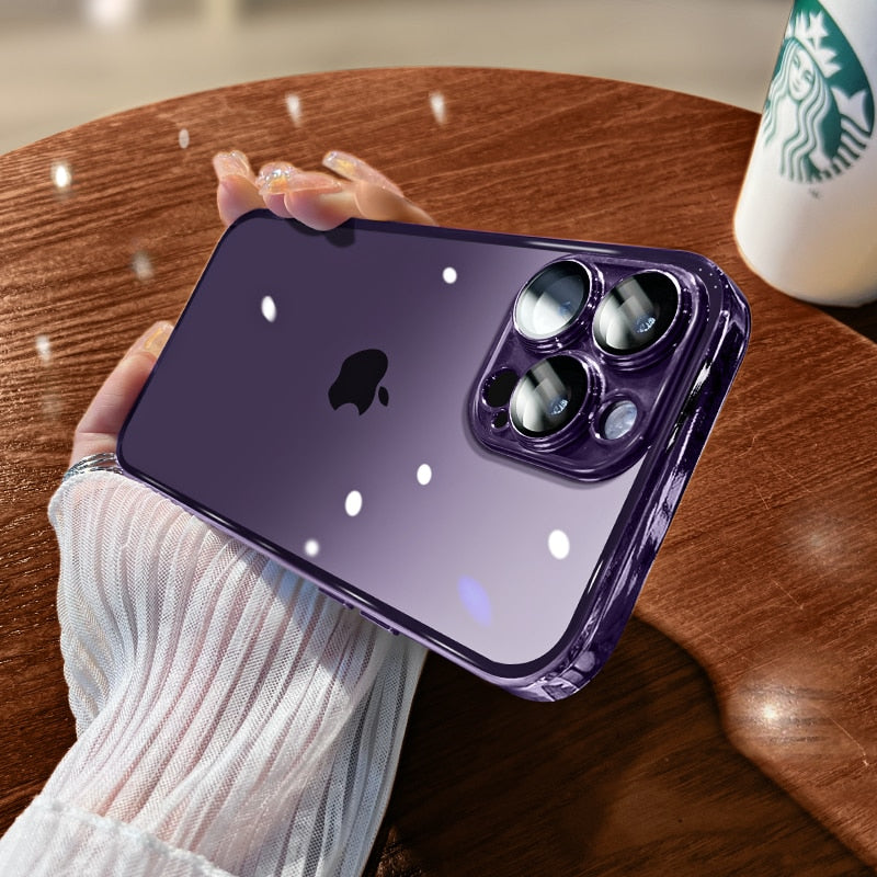 Luxus Stoßfeste Transparente Silikonhülle für Apple iPhone | Premium Beschichtung, Wasserabweisend & Kratzfestes Transparentes Glitter Design