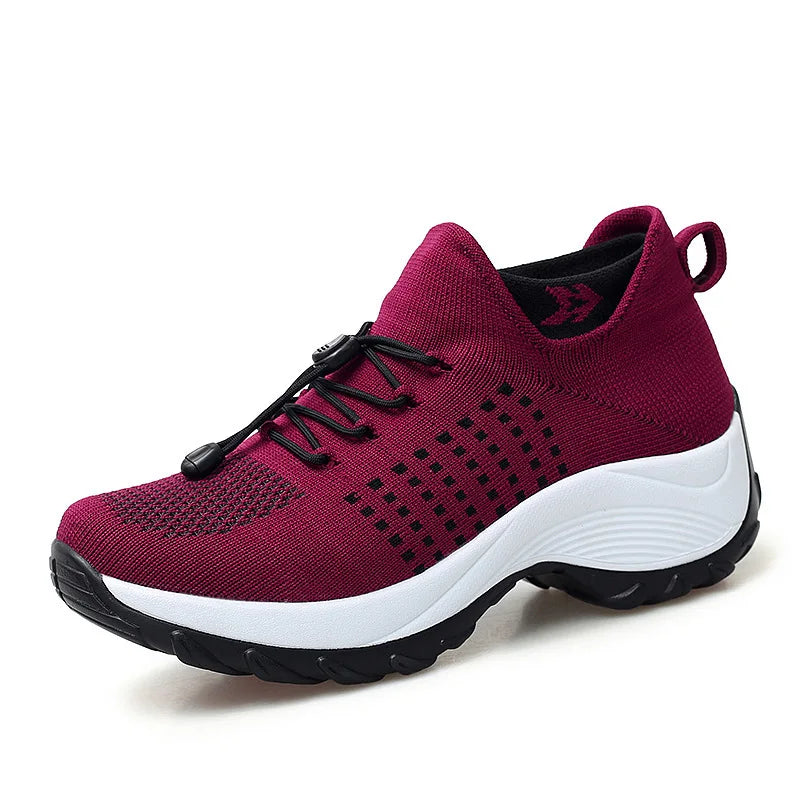 Sneakers Damen Orthopädische Sneakers Damen Plattform Weiß Schwarz Rot Sportschuhe Damen Freizeitschuhe