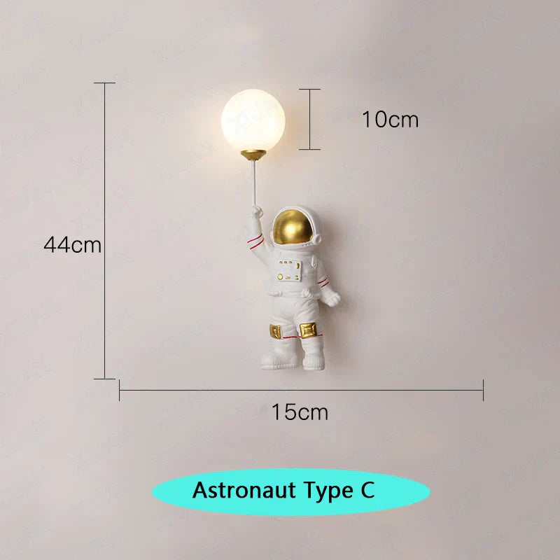 Kinderzimmer Wandleuchte Harz Astronaut G9 Glühbirne Raumfahrer Junge Schlafzimmer Nachttischlampen AC110V 220V