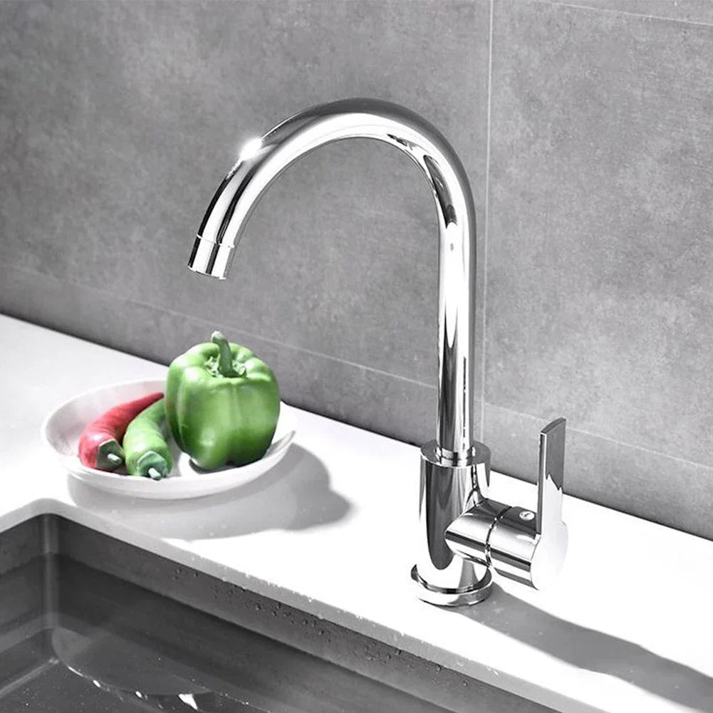 Chrom Wasserhahn mit Einhebelmischer – Hochwertiger Wasserhahn für Spülbecken, Leicht zu Reinigen, Langlebig und Einfache Installation für Moderne Küchen