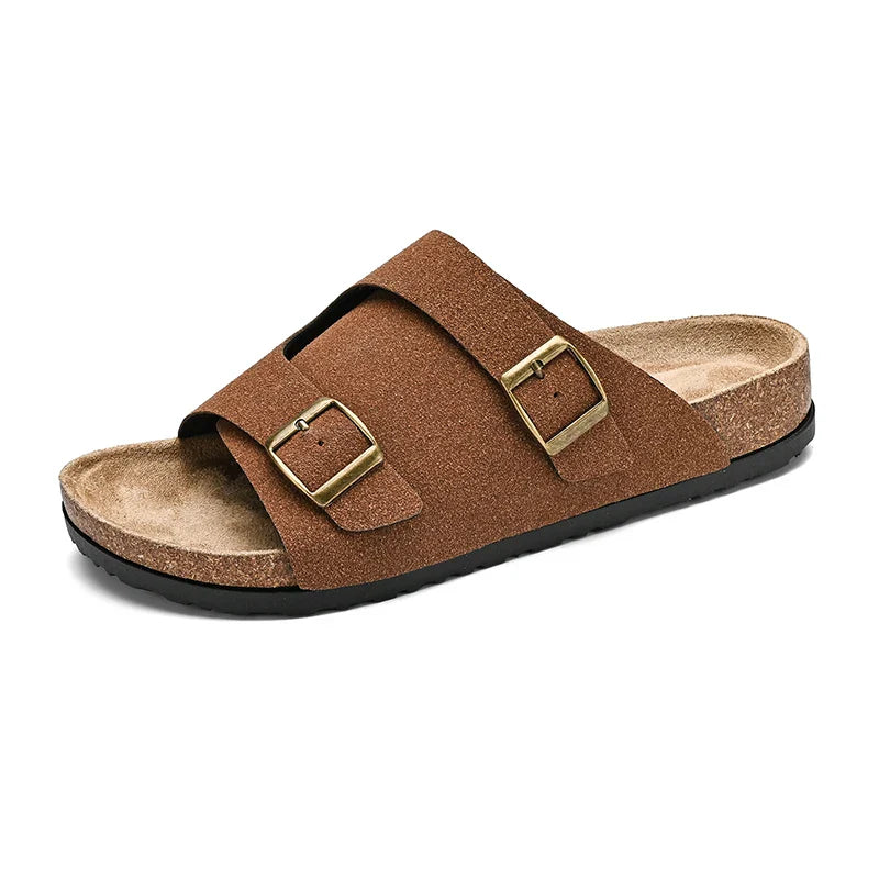 Trends Herren Hausschuhe Leder Außen Sandalen Weiche Sohle Strand Hausschuhe Lässige Slipper Schuhe Paar Outdoor Sommer