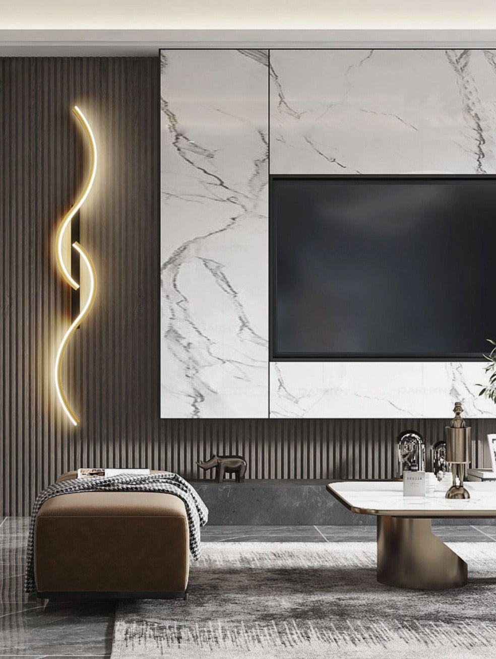 Sandsberg | Moderne LED Wandleuchte – Künstlerische Kombination von Formen