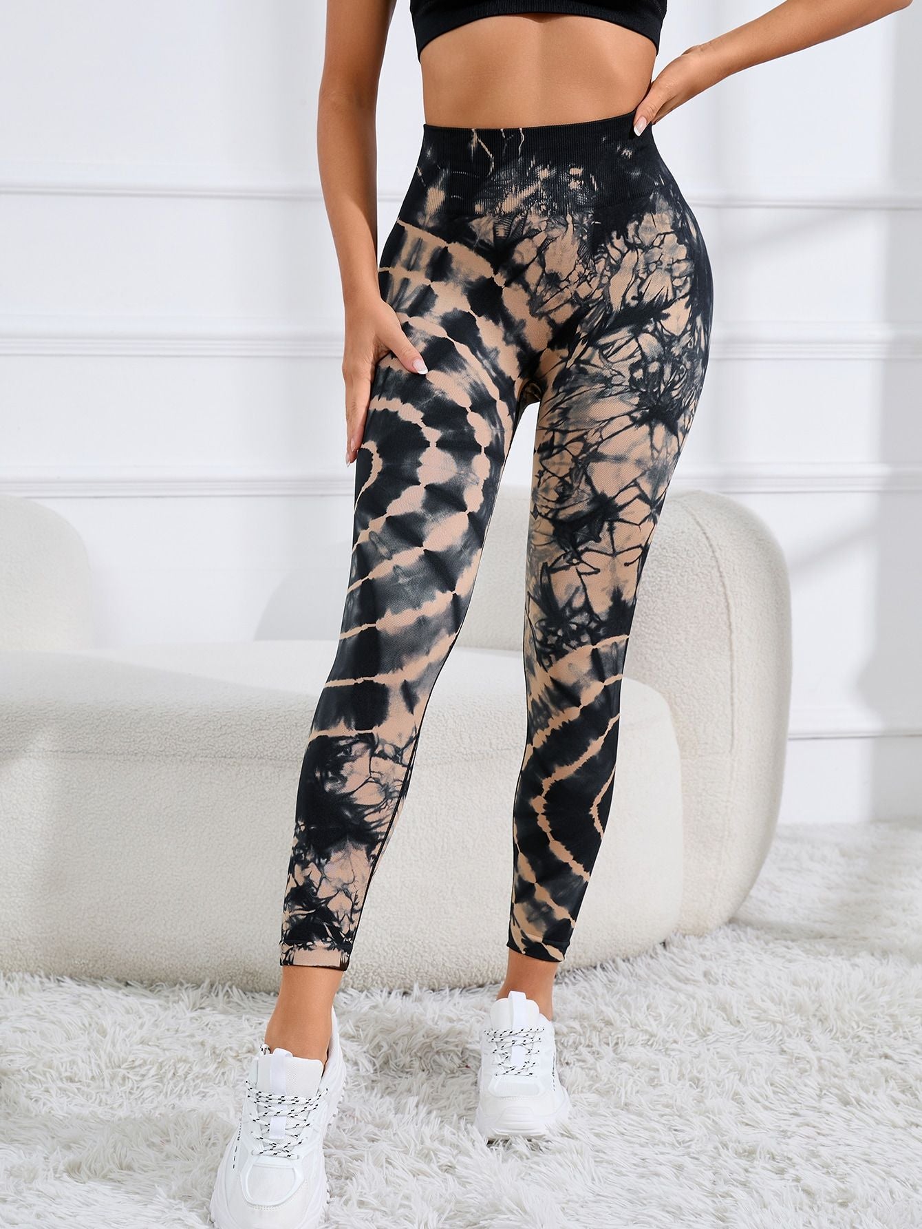 Frauen Druck Nahtlose Hose Leopard Hohe Taille Leggings Dünne Fitness Hose Push-Up Leggings Sporthose Gym Workout Leggings