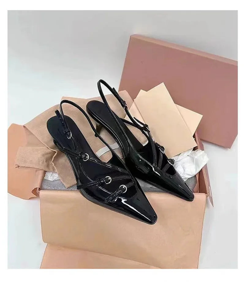 Patentleder Quadratzehen Damen Pumps 6cm hohe Absätze Elegante Frühling Sommer Büro Damen Schuhe