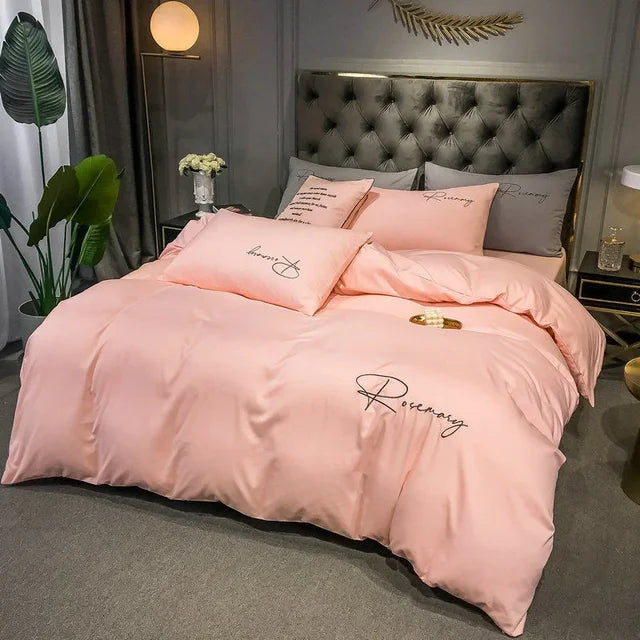 EmbroiLux Bettwäsche - Elegante Luxus Bettbezug mit Stickdesign