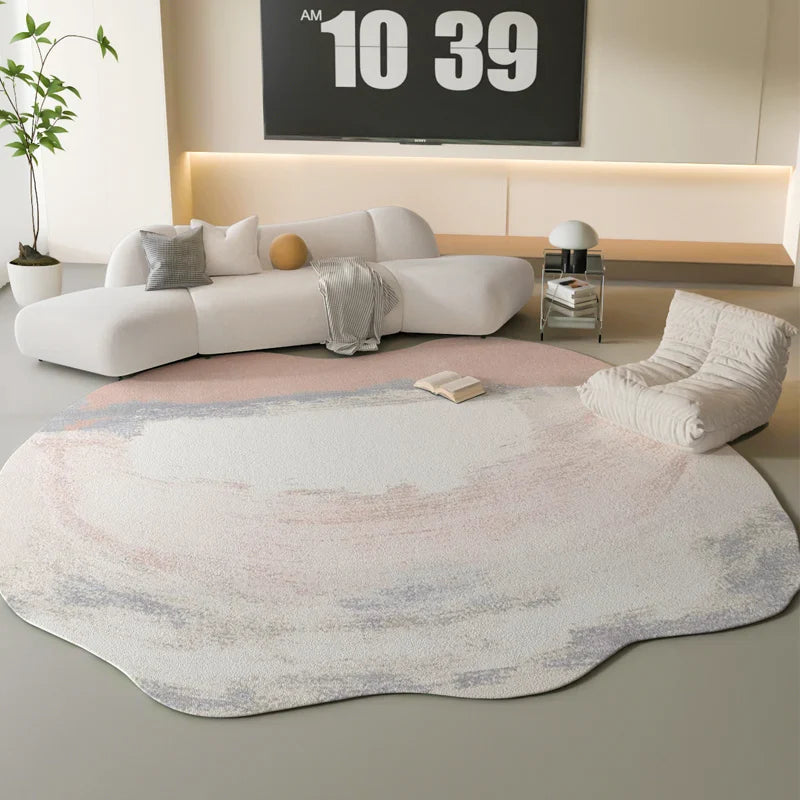 Sandsberg | Sara Luxe Irregulärer Pink Fluffy Teppich – Weich und stilvoll für Schlafzimmer und Wohnzimmer