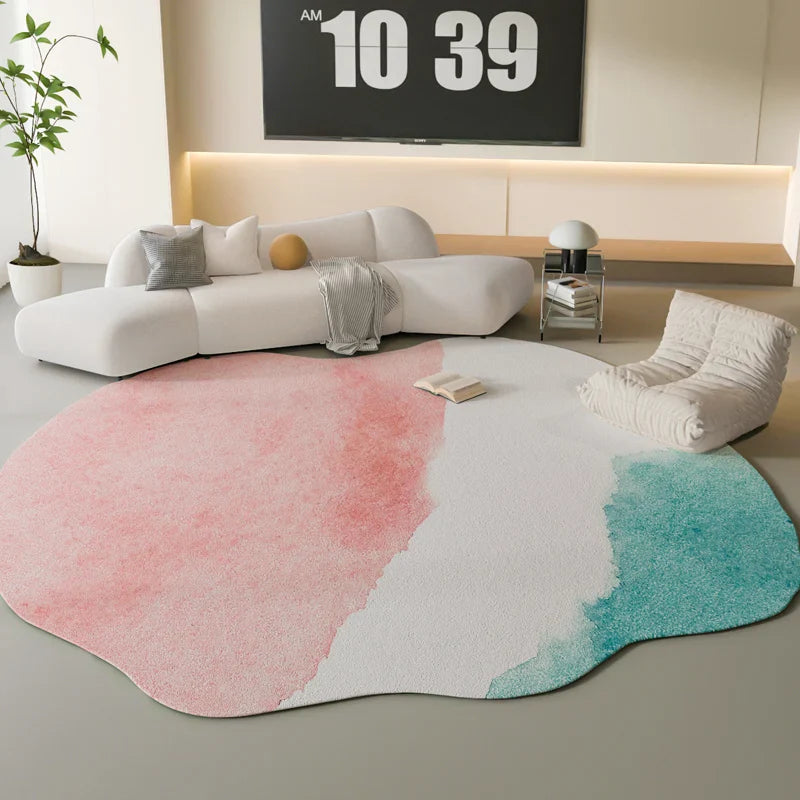 Sandsberg | Sara Luxe Irregulärer Pink Fluffy Teppich – Weich und stilvoll für Schlafzimmer und Wohnzimmer