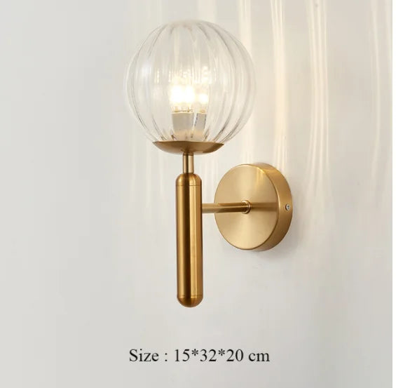 Moderne LED Gold Glaskugel Wandleuchte für Innenbeleuchtung Dekoration