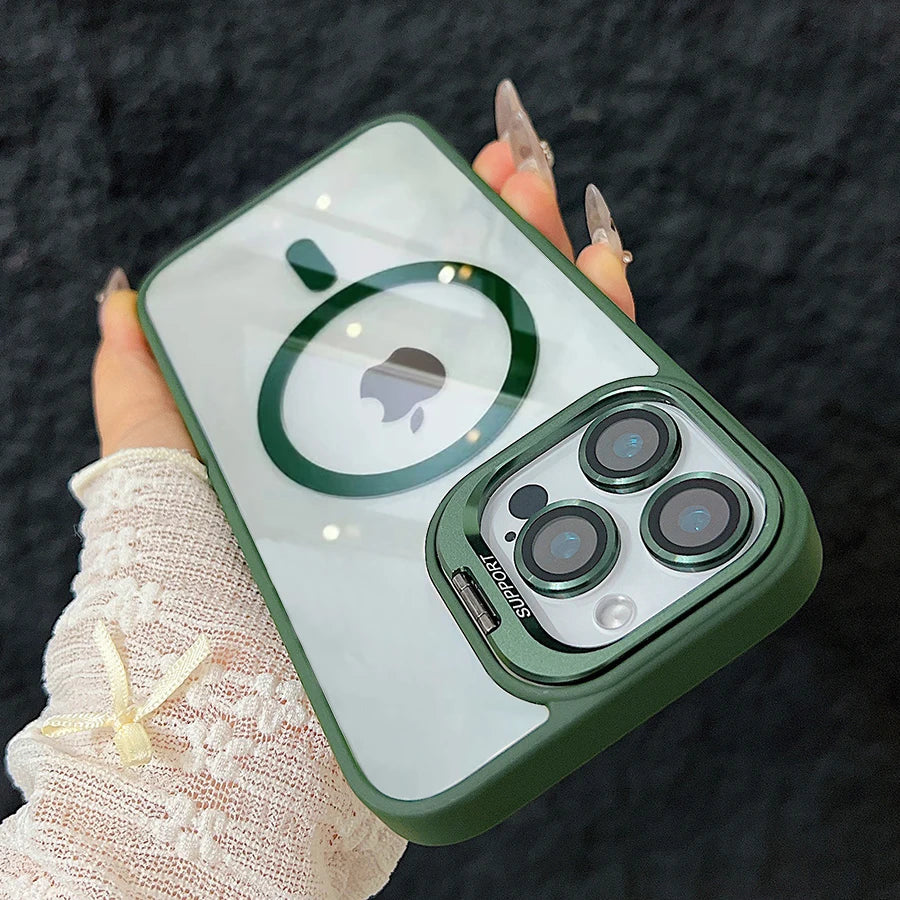 Sandsberg | Magnetische Magsafe Handyhülle Ständer Glaslinsenschutz Abdeckung