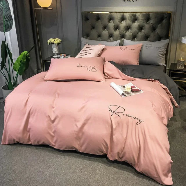 EmbroiLux Bettwäsche - Elegante Luxus Bettbezug mit Stickdesign