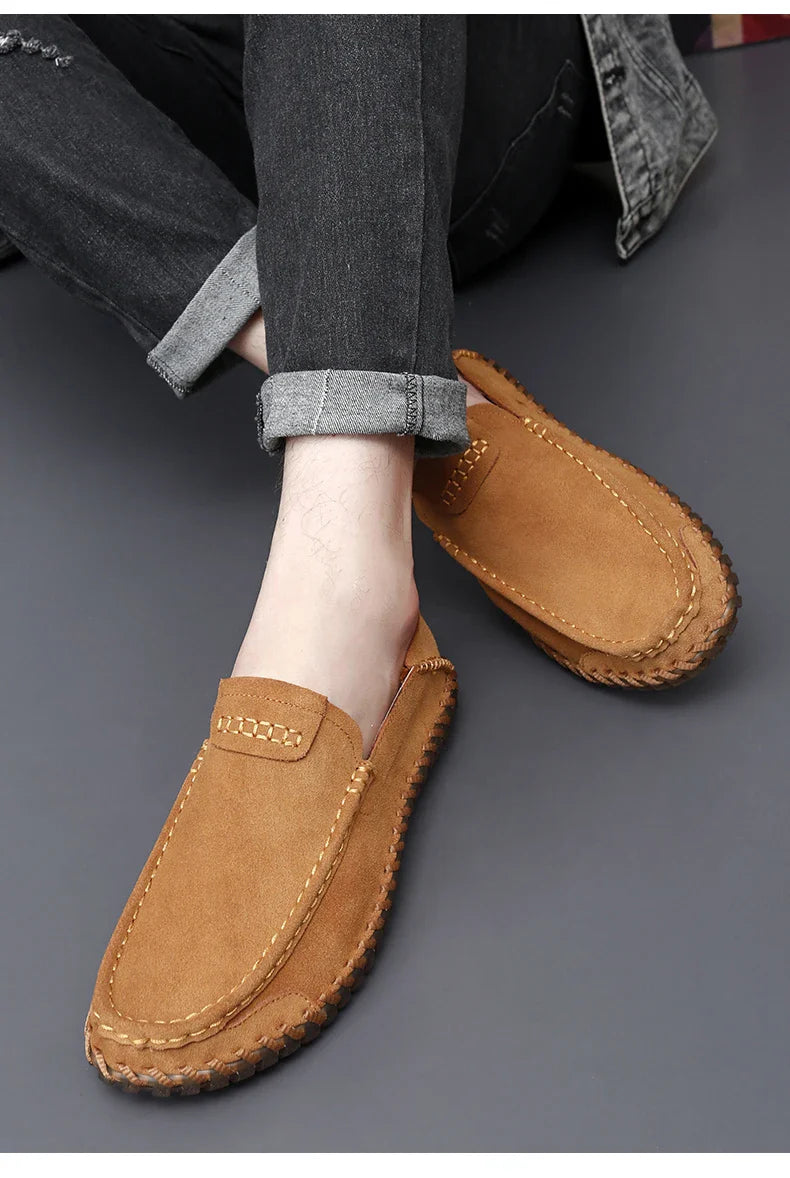 Goldene Setzlinge Freizeit Schuhe Herren Partystiefel Kuh Wildleder Leder Driving Flats Leichtgewicht Freizeit Sozial Mokassin