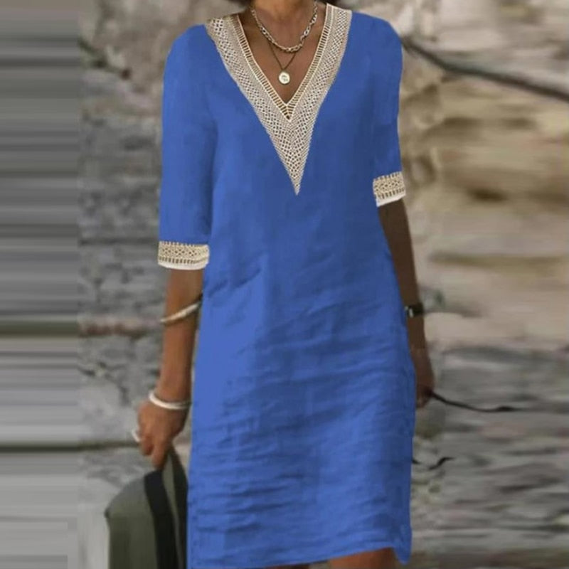 Elegantes Leinen Sommerkleid