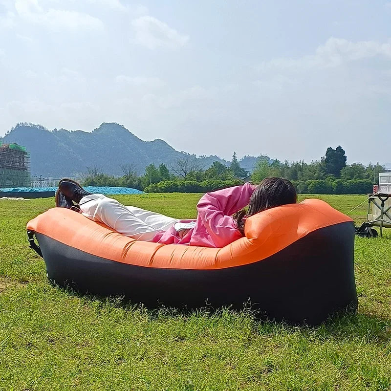 Schnell aufblasbares Luftsofa-Bett: Trend Outdoorschlafsack mit lässigem Strandsofa-Design | Hochwertiges 240*70cm aufblasbares Luftkissen