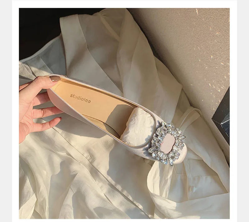 Büro Damen Schuhe Frauen Ballerinas Frühling Sommer Elegant Einzeln Schwarz Pink Grün