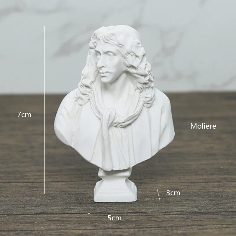 Griechische Mythologie Gott Göttin Held David Venus Mozart Büste Figurine Skulptur Statue Gips Skizze Übungsmodell Raumdekoration