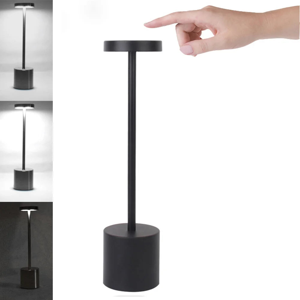 Einfache Tischlampe USB wiederaufladbare kabellose Tischlampe Restaurant Bar Retro Nachtlampe tragbare wiederaufladbare Touch-Tischlampe
