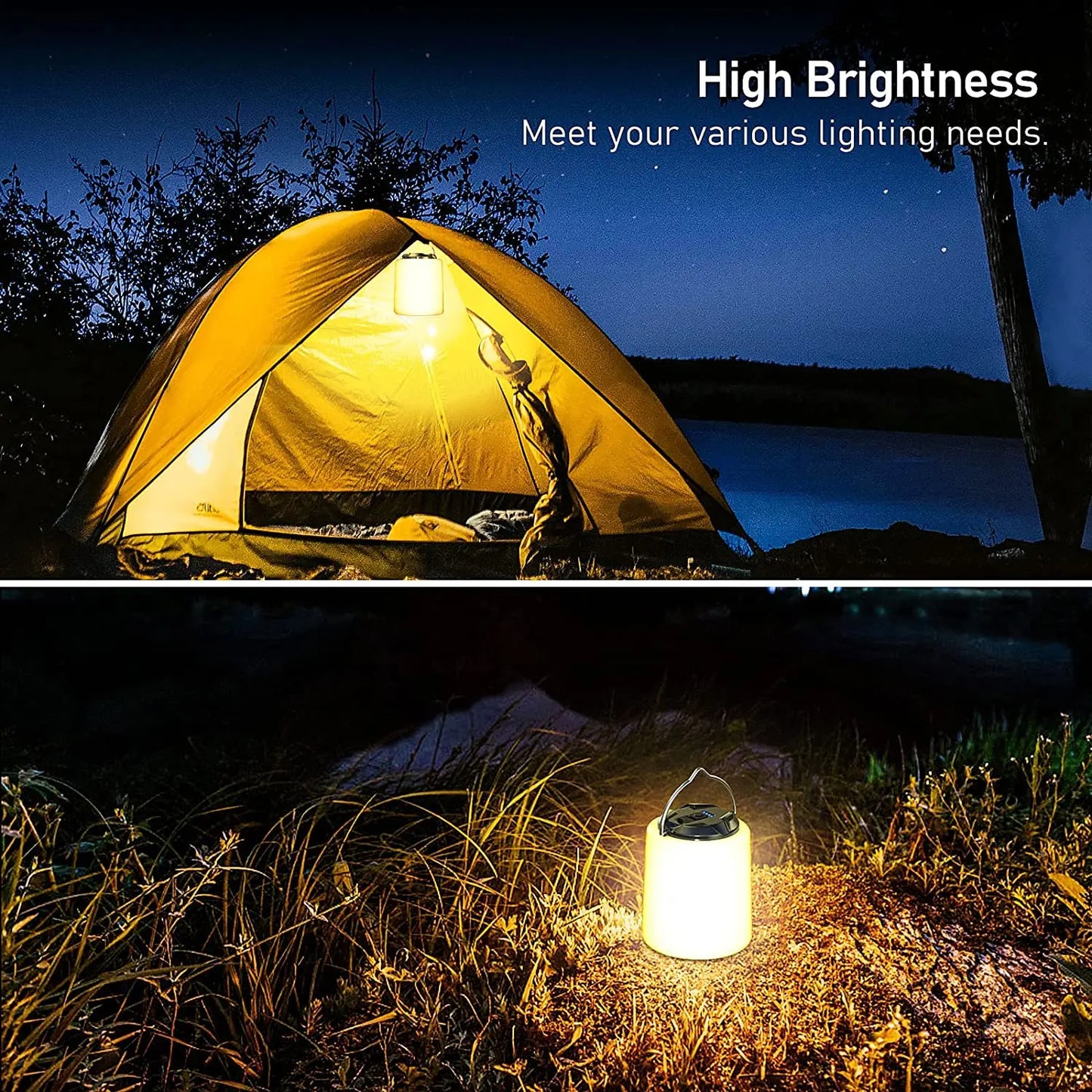 Camping-Taschenlampe - 3000K Warmweiß wasserdichtes Notlicht