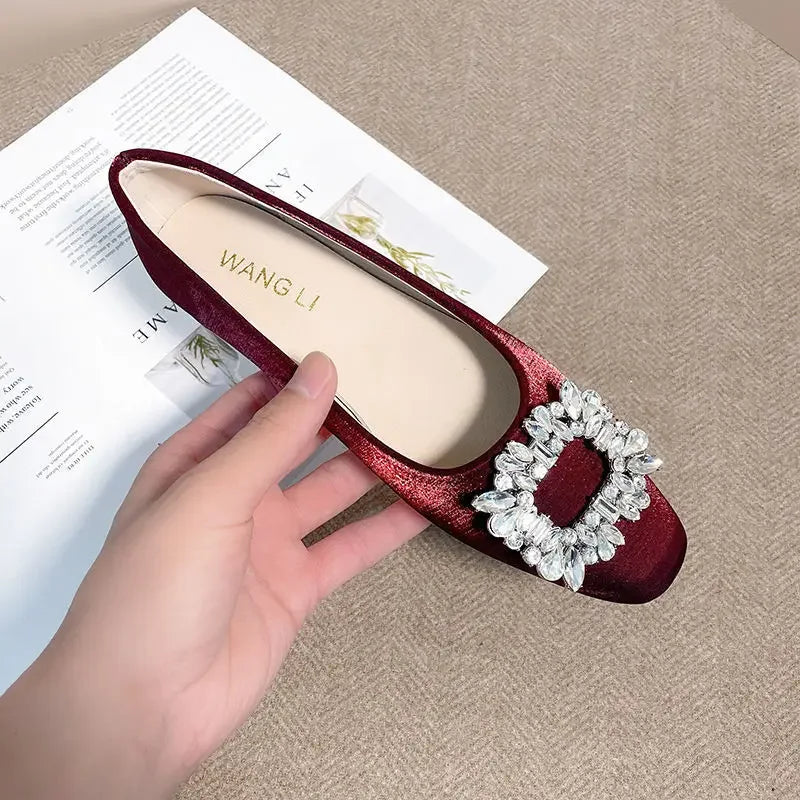 Büro Damen Schuhe Frauen Ballerinas Frühling Sommer Elegant Einzeln Schwarz Pink Grün