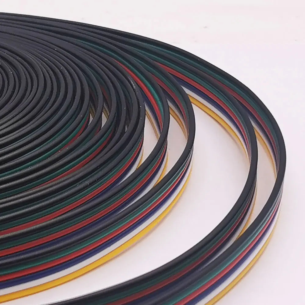 2Pin zu 6Pin LED Verlängerungskabel – 1-10m Flexibles Elektrisches Kabel für WS2812B, WS2811, SK6812, 5050 RGBW LED Streifenlicht (22AWG, 20AWG, 18AWG)